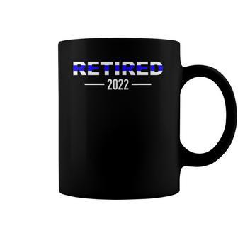 Retired 2022 Police Officer Thin Blue Line Coffee Mug | Mazezy