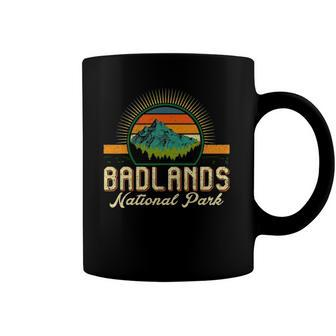 Retro Badlands National Park Moutains Camping Hiking Outdoor Coffee Mug | Mazezy