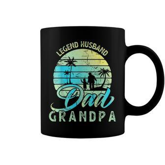 Retro Fathers Day Dad The Legend Husband Dad Grandpa Coffee Mug - Seseable