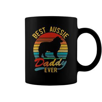Retro Vintage Best Aussie Daddy Ever Australian Shepherd Dad Coffee Mug | Mazezy