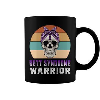 Rett Syndrome Warrior Skull Women Vintage Purple Ribbon Rett Syndrome Rett Syndrome Awareness V2 Coffee Mug | Favorety UK