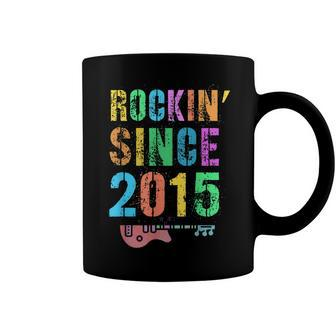 Rockin Since 2015 Vintage Rockstar 7Th Birthday Boy Girl Coffee Mug - Seseable