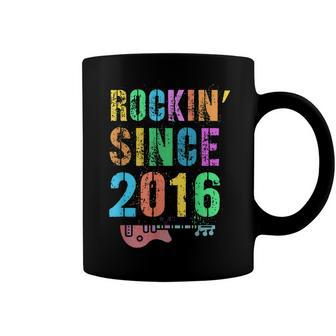 Rockin Since 2016 Vintage Rockstar 6Th Birthday Boy Girl Coffee Mug - Seseable