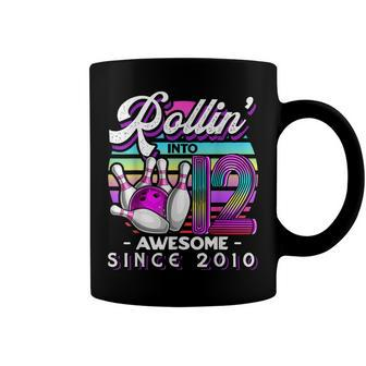 Rollin Into 12 Awesome 2010 Retro Bowling 12Th Birthday Coffee Mug - Seseable