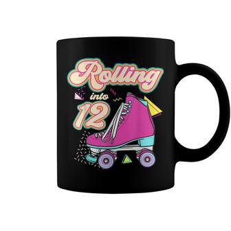 Rolling Into 12 Year Old Roller Skate 12Th Birthday Girl Coffee Mug - Seseable