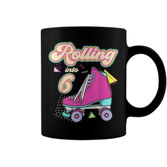 Rolling Into 6 Year Old Roller Skate 6Th Birthday Girl Coffee Mug - Seseable