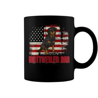 Rottweiler Dad American Flag 4Th Of July Dog Lovers Coffee Mug - Seseable