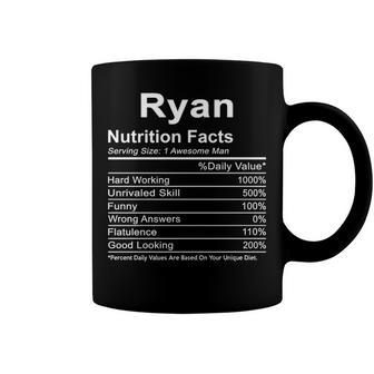 Ryan Name Funny Gift Ryan Nutrition Facts Coffee Mug - Seseable