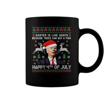 Santa Joe Biden Happy 4Th Of July Ugly Christmas Men Coffee Mug | Mazezy