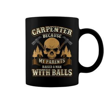Sarcastic Carpenter Funny Woodworker Skull And Hammers Coffee Mug - Seseable