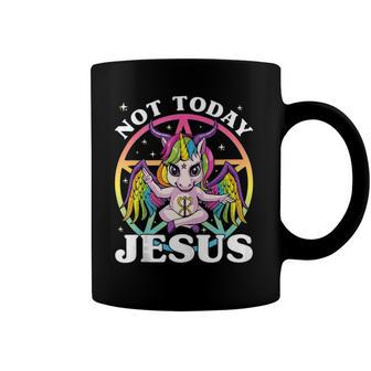 Satanic Unicorn Not Today Jesus Satan Unicorn Baphomet Sigil Coffee Mug | Mazezy