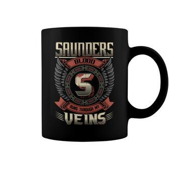 Saunders Blood Run Through My Veins Name V6 Coffee Mug - Seseable