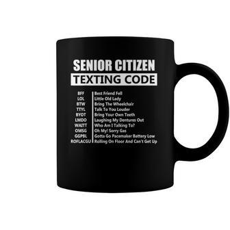 Senior Citizen Texting Code Amazing Print For Old People Coffee Mug | Mazezy
