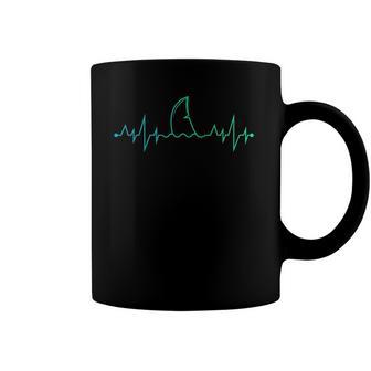 Shark Fish Lover Heartbeat Shark Coffee Mug | Mazezy