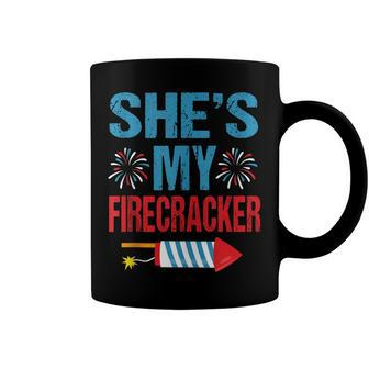 Shes My Firecracker His And Hers 4Th July Couples Coffee Mug - Seseable