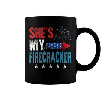 Shes My Firecracker His And Hers 4Th July Matching Couples Coffee Mug - Seseable