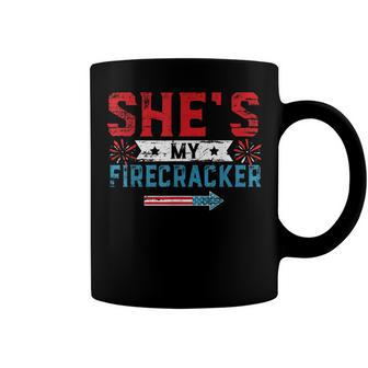Shes My Firecracker His And Hers 4Th July Matching Couples Coffee Mug - Seseable