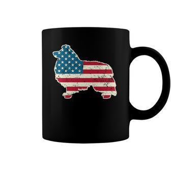 Shetland Sheepdog 4Th Of July Men Usa American Flag Sheltie Coffee Mug | Mazezy