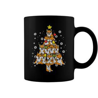 Shiba Inu Christmas Tree Xmas Pajamas Pjs Akita Dog T-Shirt Coffee Mug - Seseable
