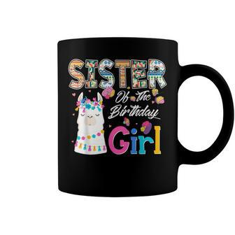 Sister Of The Birthday Girl Llama Coffee Mug - Seseable