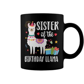 Sister Of The Birthday Llama Birthday Boy Girl Outfit Family Coffee Mug - Seseable