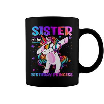 Sister Of The Birthday Princess Dabbing Unicorn Sister Girl Coffee Mug - Seseable