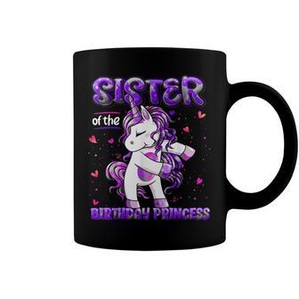 Sister Of The Birthday Princess Flossing Unicorn Sister Girl Coffee Mug - Seseable
