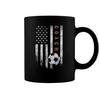 Soccer Coach American Flag Design Soccer Trainer Coaching Coffee Mug | Mazezy