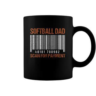 Softball Dad Scan For Payment Barcode Softball Lover Father Gift Coffee Mug | Mazezy
