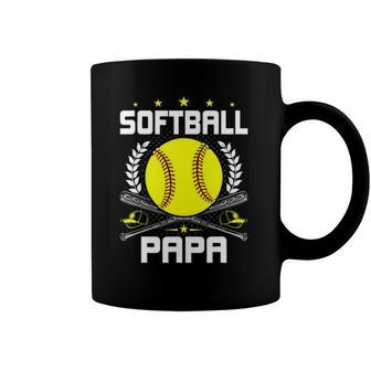 Softball Papa Baseball Lover Dad Coffee Mug | Mazezy