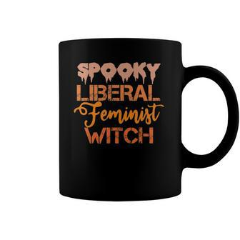 Spooky Liberal Feminist Witch Feminist Messy Bun Halloween Coffee Mug | Mazezy