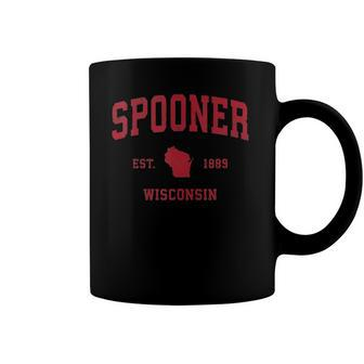 Spooner Wisconsin Wi Vintage Sports Design Red Print Coffee Mug | Mazezy AU
