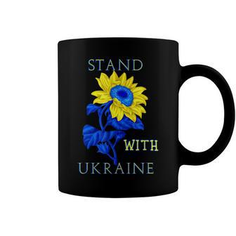 Stand With Ukraine Blue And Yellow Sunflower Coffee Mug - Seseable