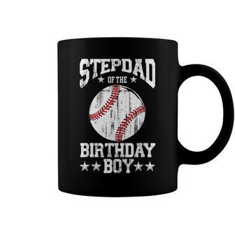 Stepdad Of The Birthday Boy Baseball Lover Vintage Retro Coffee Mug - Seseable