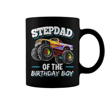 Stepdad Of The Birthday Boy Matching Family Monster Truck Coffee Mug - Seseable