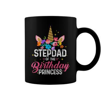 Stepdad Of The Birthday Princess Funny Unicorn Birthday Coffee Mug - Seseable