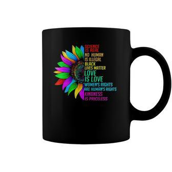 Sunflower Rainbow Science Is Real Black Lives Matter Lgbt Coffee Mug | Mazezy