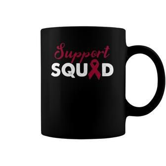 Support Squad Multiple Myeloma Awareness Day Ribbon Warriors Coffee Mug | Mazezy
