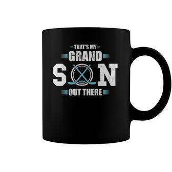 Thats My Grandson Out There Hockey Grandma Grandpa Coffee Mug | Mazezy