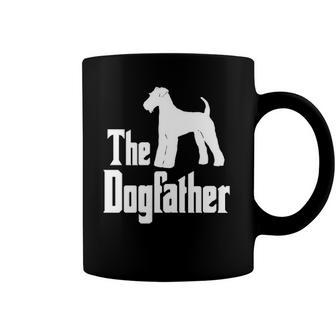 The Dogfather Airedale Terrier Silhouette Funny Gift Idea Classic Coffee Mug | Mazezy