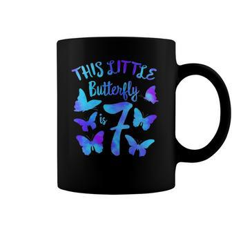 This Little Butterfly Is 7 7Th Birthday Party Toddler Girl Coffee Mug | Mazezy DE