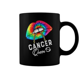 Tie Dye Cancer Queen Lips Zodiac July June Queens Womens Coffee Mug | Mazezy