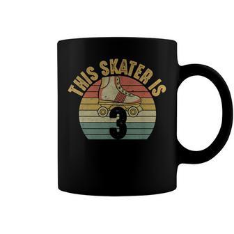 Toddler 3 Year Old Roller Skater 3Rd Birthday Roller Skating Coffee Mug - Seseable