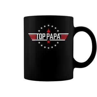 Top Papa Birthday Gun Jet Fathers Day Funny 80S Father Air Coffee Mug - Seseable
