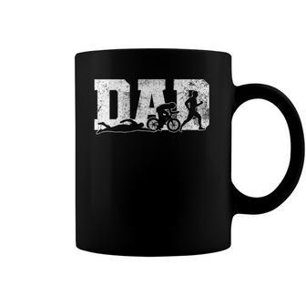 Triathlon Dad Swim Bike Run Fathers Day Coffee Mug | Mazezy