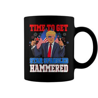 Trump Merica 4Th Of July Time To Get Star Spangled Hammered Coffee Mug - Seseable