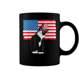 Tuxedo Cat 4Th Of July Hat Patriotic Gift Kids Coffee Mug - Seseable