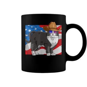Tuxedo Cat 4Th Of July Patriotic American Flag V2 Coffee Mug - Seseable