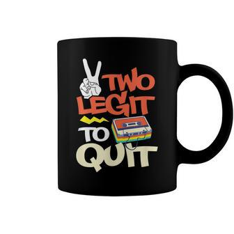 Two Legit To Quit 2Nd Birthday Hiphop Themed Cassette Tape Coffee Mug - Seseable