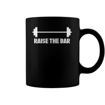Two Ounce Apparel Raise The Bar Gym Coffee Mug | Mazezy